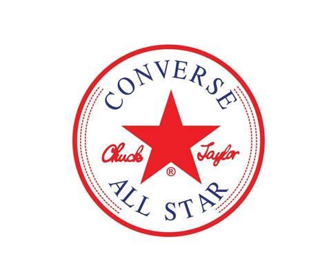 Converse All Star Logo Brand Shoes Red And Blue Symbol Design Vector