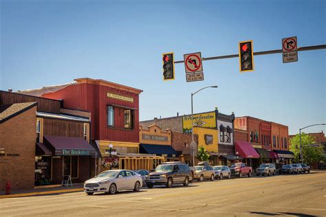 Street View With Stores And Restaurants In Kalispell Montana