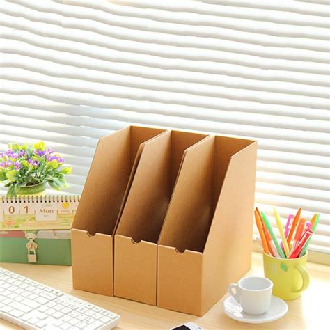 Buy 3pc Diy Desk Organizer Kraft Paper Storage Boxes