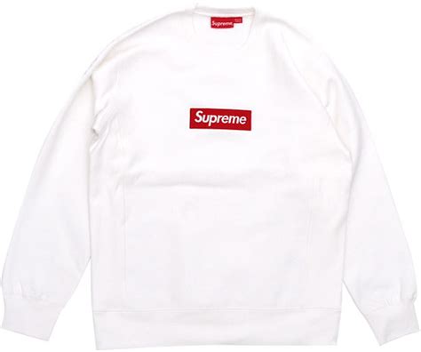 Supreme Box Logo Crewneck Fw15 White Fw15