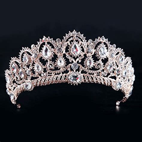 Rose Gold Quinceanera Tiara Crystal Tiara Wedding Crown Headpiece