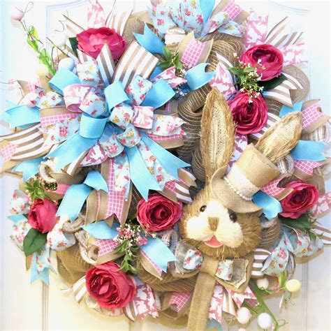 Easter Door Wreath Easter Wreath Easter Bunny Wreath Spring | Etsy | Easter door wreaths, Easter ...