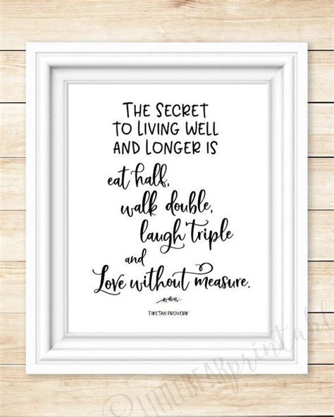 The Secret To Living Well And Longer Is Printable Wall Art Etsy