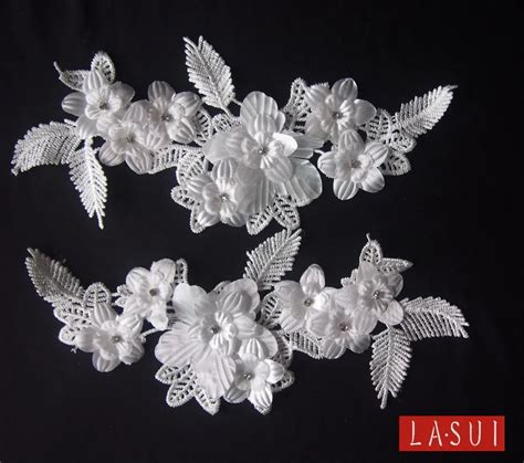 Lasui 5pairs10 Pieces Glisten 3d Flowers Of White Water Soluble Lace