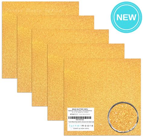 Buy Gold Glitter Vinyl 12x12 Transparent Glitter Vinyl Sheets For