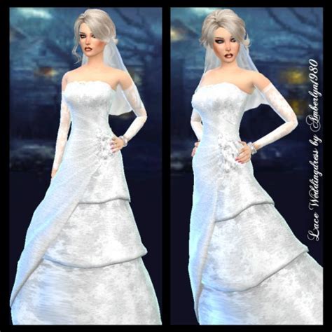 Lace Wedding Gown With Sleeves At Amberlyn Designs Sims 4 Updates