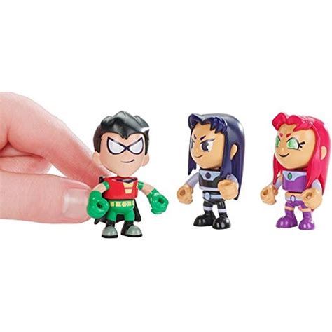 dc comics teen titans go mini blackfire starfire and robin exclusive figures 3 pack