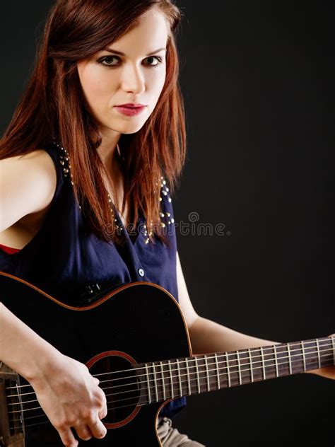 Young Beautiful Woman Playing Acoustic Guitar Stock Image Image Of Musician Beautiful 49948739