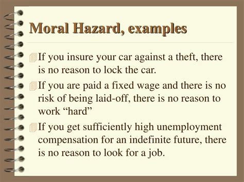 There is an agreement between two parties. PPT - Moral Hazard, Adverse Selection and Unemployment ...