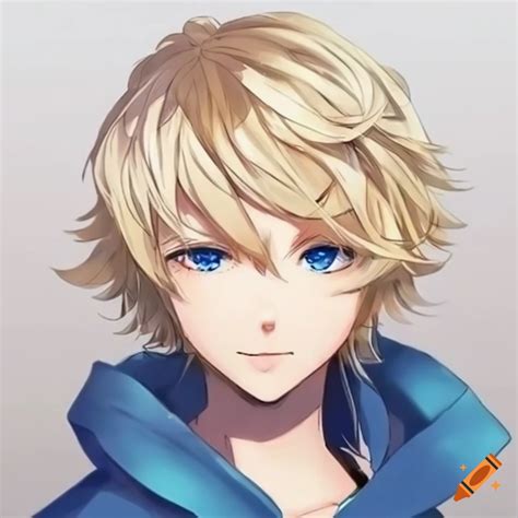 Blonde Wavy Hair Blue Eyes Anime Guy On Craiyon