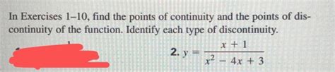 solved in exercises 1 10 find the points of continuity and