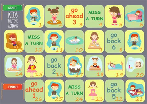 Daily Routine Actions Board Game By Olynj Teaching