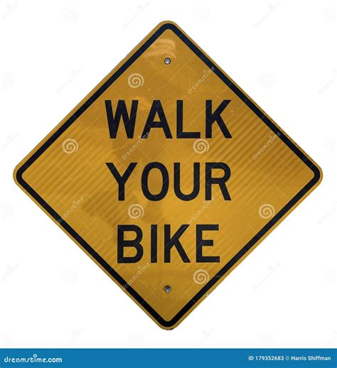 Walk Your Bike Stencil In White Paint Stock Photo