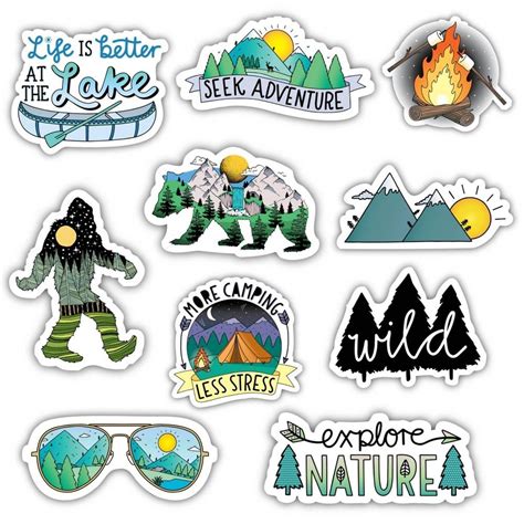 Big Moods Nature And Outdoors Sticker Pack 10pc In 2021 Outdoor