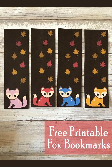Printable Fox Bookmarks Fall Freebie Printables 4 Mom