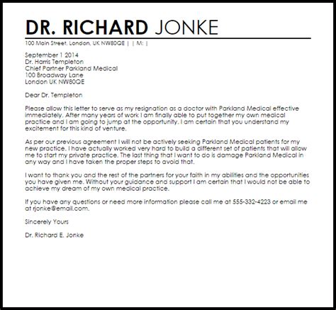 Doctor Resignation Letter Resignation Letters Livecareer