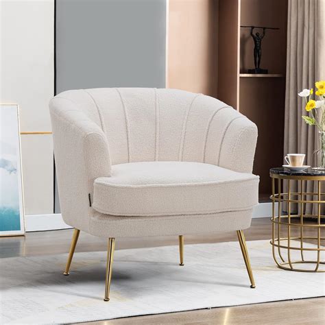 Artechworks Modern Velvet Barrel Chair Accent Armchair With