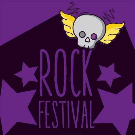 Desenho De Festival De Rock Caveira Vetor Premium