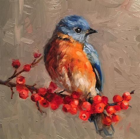 Daily Paintworks Original Fine Art Krista Eaton Bird Painting Acrylic