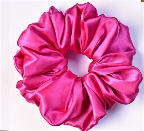 Big Hot Pink Satin Scrunchie Jumbo Oversized Extra Large Scrunchy In 2020 Scrunchies Hot