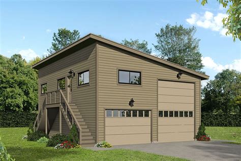 Plan 68670vr Rv Garage Plan Loft Accessible By External Stairs