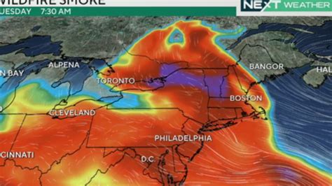 Maps Show Smoke From Canadian Wildfires Blowing Through The Northeast