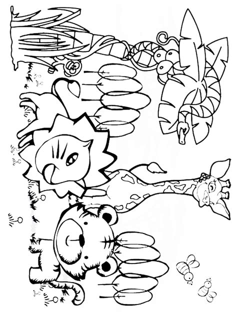 Push pack to pdf button and download pdf coloring book for free. Jungle Animals Coloring Pages Preschool at GetColorings ...