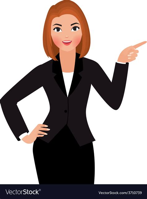 Young Business Woman Isolated On A White Vector Image