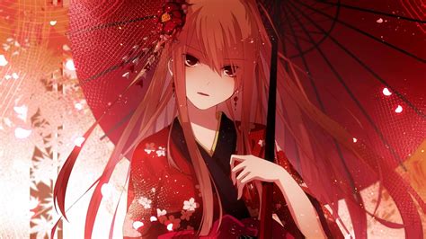 fond d écran 1920x1080 px filles anime fleurs kimono caractères originaux parapluie