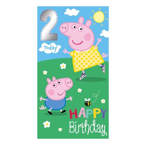 2 Today Peppa Pig 2nd Birthday Card Pg039 Character Brands