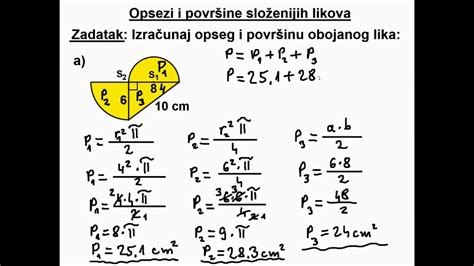 Opsezi I Površine Složenijih Likova Sastavljenih Od Mnogokuta I