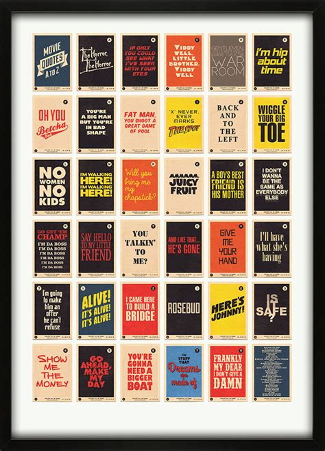 All watched wanted listed not listed. Movie Quotes Alphabet A to Z Print from 67 Inc.