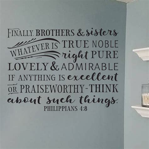 Philippians 4v8 Vinyl Wall Decal 4 Whatever Is True Noble Right Pure Lovely