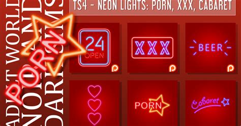 Ts4 Neon Signs For An Adult Store Noir And Dark Sims Adult World