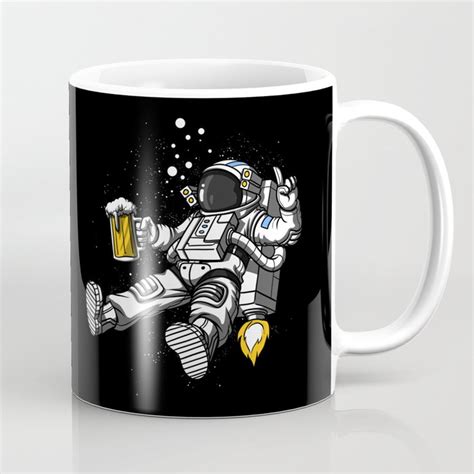 Astronaut Drinking Beer Space Party Coffee Mug By Nikolay Todorov