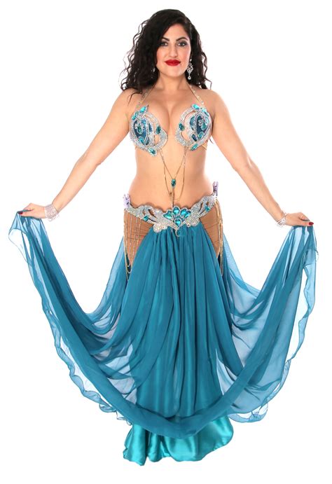 Professional Belly Dance Costume From Egypt In Deep Teal Blue Cairo Collection