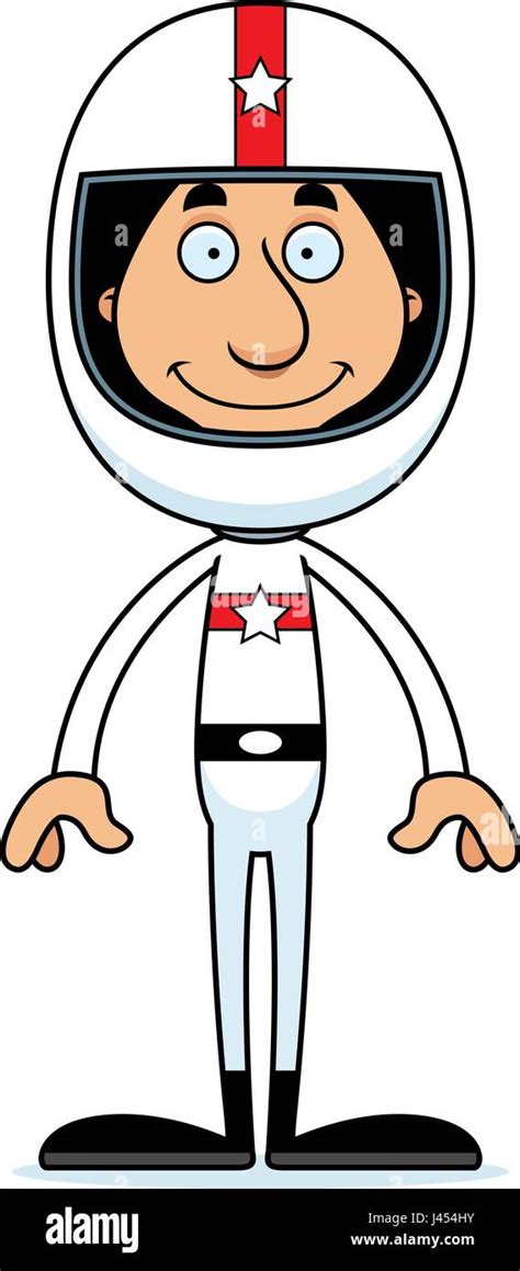A Cartoon Race Car Driver Man Smiling Stock Vector Image And Art Alamy