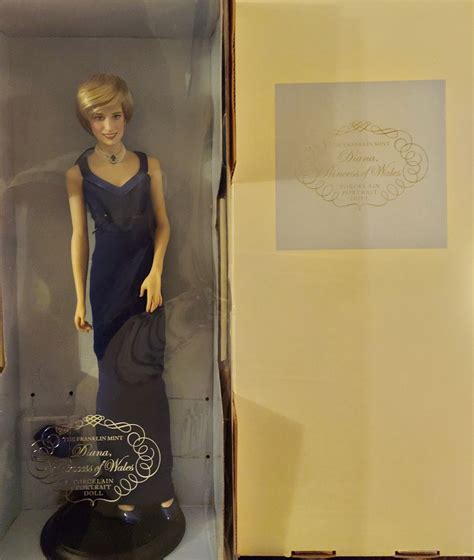 Franklin Mint Diana Princess Of Wales 1990s Porcelain Portrait Doll
