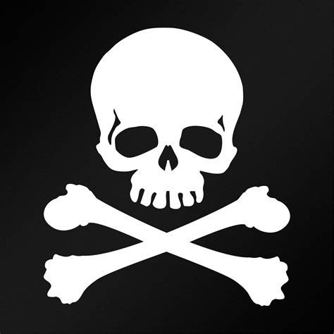 Skull Crossbones Pirate Jolly Roger Vinyl Decal Sticker Etsy Skull