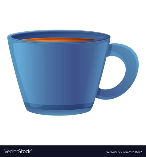 Blue Tea Cup Icon Cartoon Style Royalty Free Vector Image