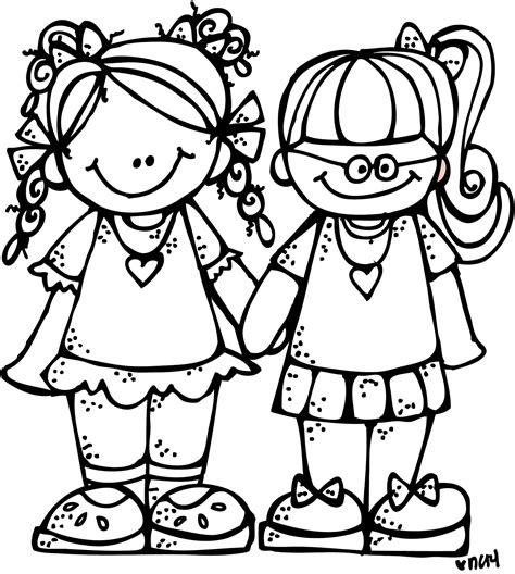 Friendship clipart black and white. Two Friends PNG Black And White Transparent Two Friends Black And White.PNG Images. | PlusPNG