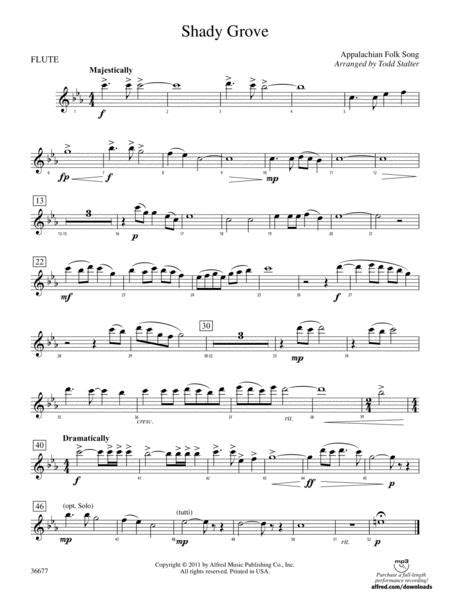 Shady Grove Flute By Digital Sheet Music For Part Download And Print