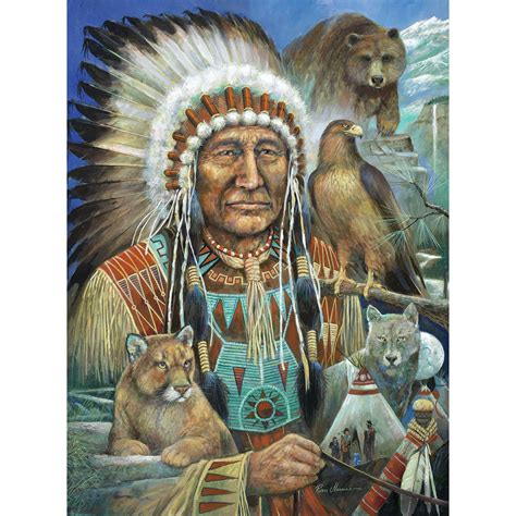 Chief Sitting Bear 1000 Piece Jigsaw Puzzle Bits And Pieces