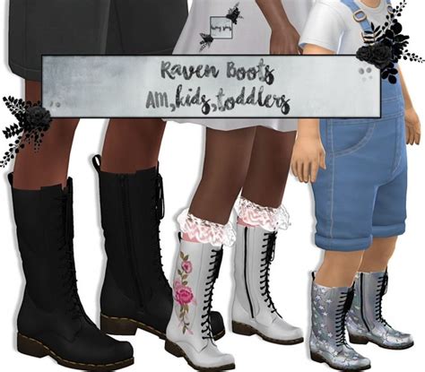 Raven Boots For Amkidstoddlers P At Lumy Sims Sims 4 Updates