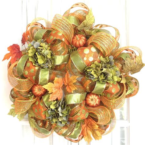 Deco Mesh Fall Wreath Orange Lime By Southerncharmwreaths On Etsy