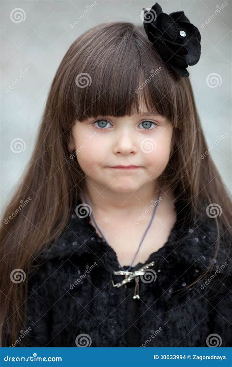 Portrait Little Girl Stock Photo Image Of Happy Pretty 30033994