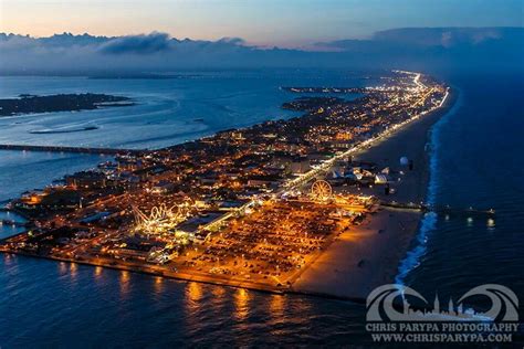 Oc Night Aerial Ocean City Maryland Ocean City Maryland Vacation