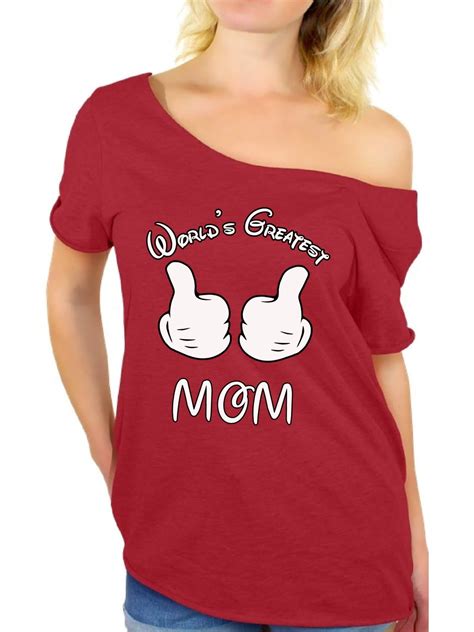 awkward styles women s world`s greatest mom graphic off shoulder tops t shirt mothering mother s