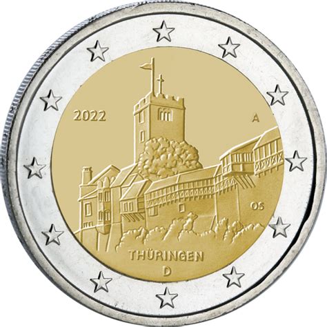 2 Euros Commémo Allemagne 2022 Thuringe Château De La Wartbourg