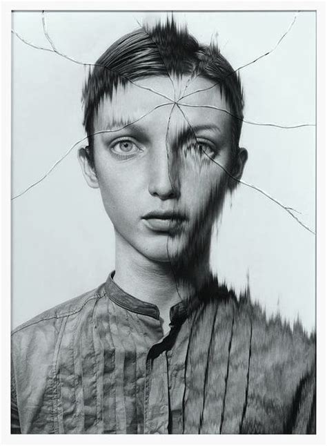 The Cracked Portrait Pencil Drawing And Glass Portrait Portrait